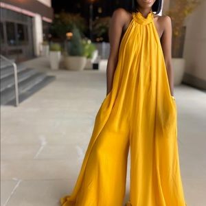 Backless Chiffon Wide Leg Jumpsuit